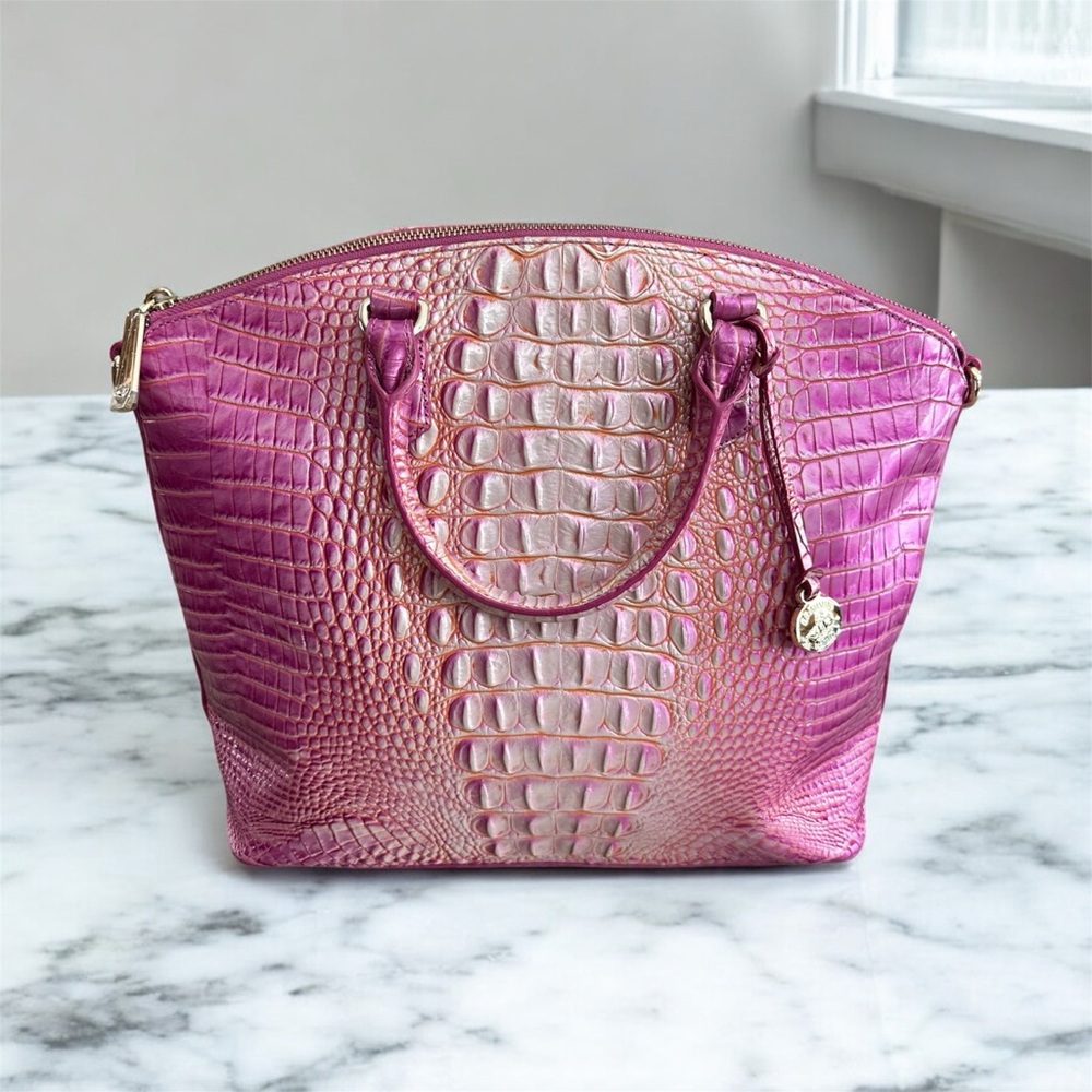 Stunning Brahmin Duxbury Peony Ombre Melbourne Embossed Hand Bag